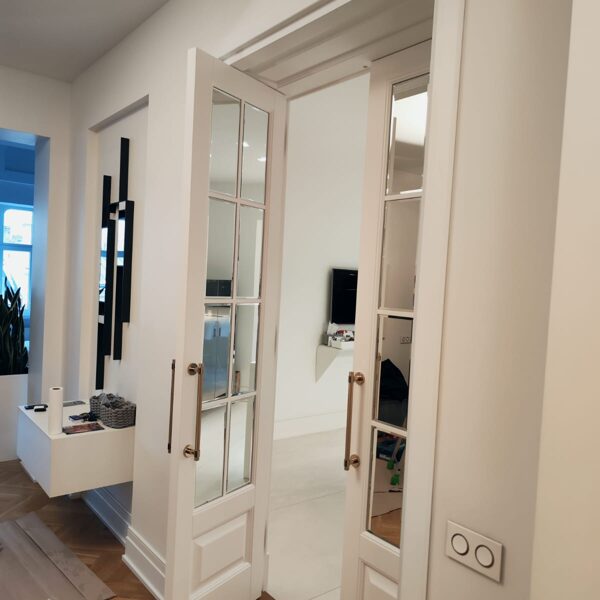 Painted MDF doors with mirror panels/decorative moldings