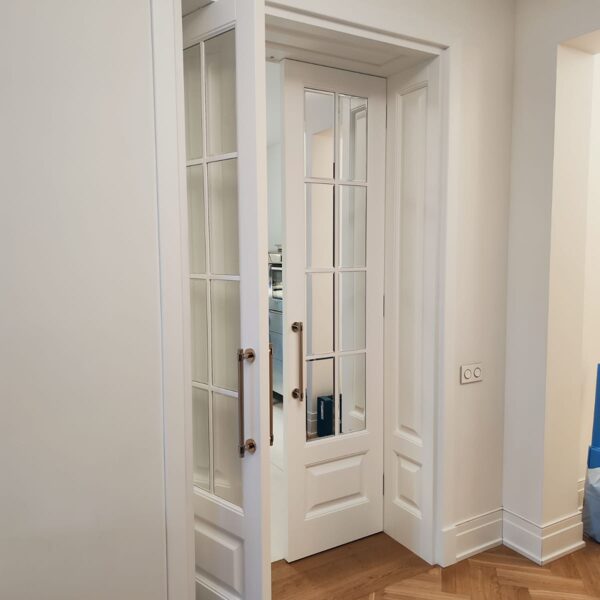 Painted MDF doors with mirror panels/decorative moldings