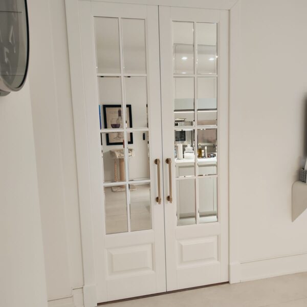 Painted MDF doors with mirror panels/decorative moldings