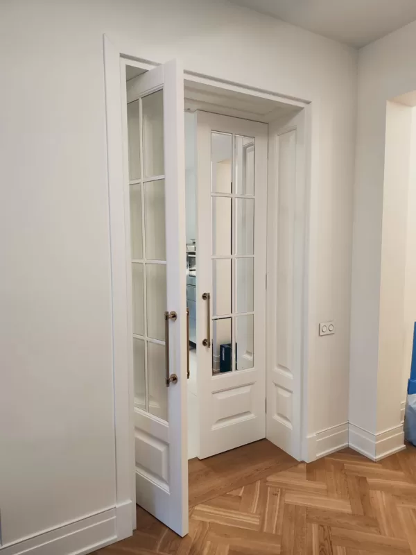 Painted MDF doors with mirror panels/decorative moldings